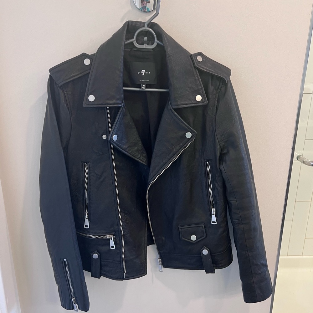 7 For All Mankind genuine leather motorcycle jacket